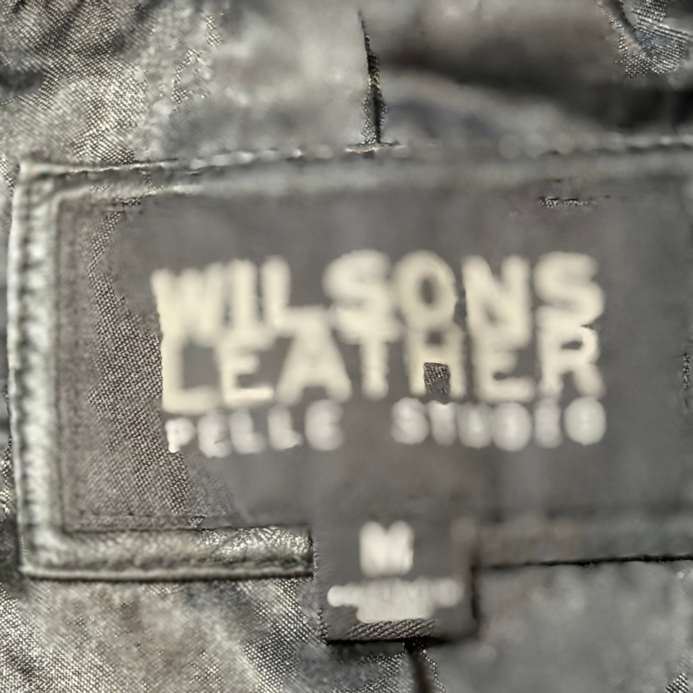 Wilsons‎ Leather Pelle Studio Jacket Womens M Black Good Zip Mock Neck Moto - Picture 4 of 8